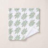 Motif de feuille âgée vert+blanc (Gant de toilette)