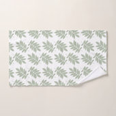 Motif de feuille âgée vert+blanc (Serviette à main)