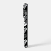 Motif de feuille aînée noir blanc gris (Côté gauche)