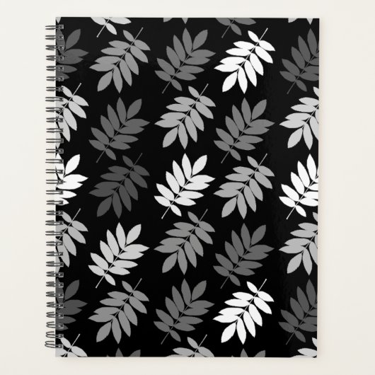 Motif de feuille aînée noir blanc gris (Devant)