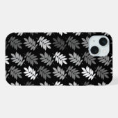 Motif de feuille aînée noir blanc gris (Verso Horizontal)