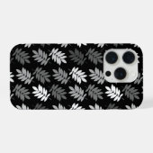 Motif de feuille aînée noir blanc gris (Verso Horizontal)