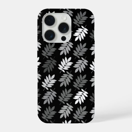 Motif de feuille aînée noir blanc gris (Verso)