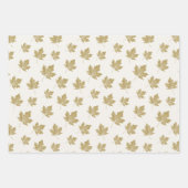Motif de feuille d'érable d'or antique. (Devant 2)