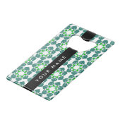 Motif de feuille, feuilles vertes, votre nom (Dos Angle)