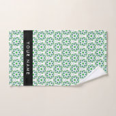 Motif de feuille, feuilles vertes, votre nom (Serviette à main)