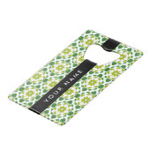 Motif de feuille, feuilles vertes, Votre Nom (Dos Angle)