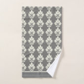 Motif de feuille gris élégant (Serviette à main)