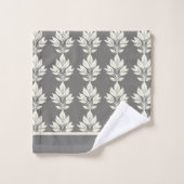 Motif de feuille gris élégant (Gant de toilette)