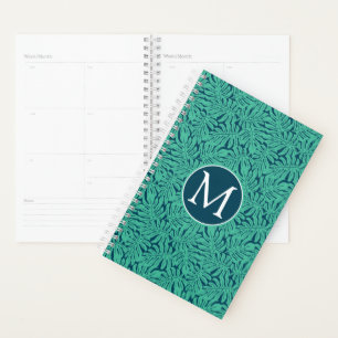 Motif de feuille tropicale Monstera Monogramme