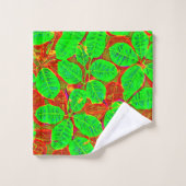Motif de feuille verte luxuriante (Gant de toilette)