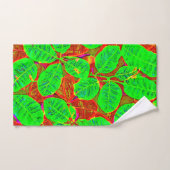 Motif de feuille verte luxuriante (Serviette à main)