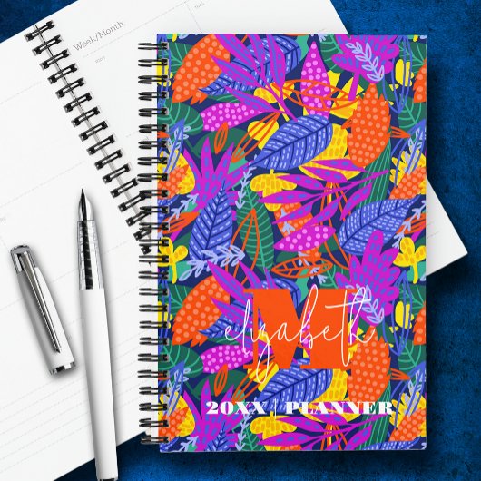 Motif de feuille vibre monogramme