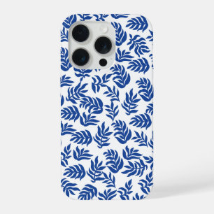 Motif de feuilles botaniques bleues modernes