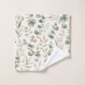 Motif de feuilles de eucalyptus vert tendre (Gant de toilette)