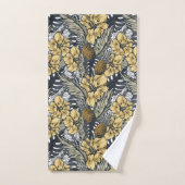 Motif de feuilles et de fleurs tropicales (Serviette à main)