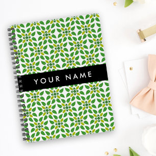 Motif de feuilles, feuilles vertes, votre nom