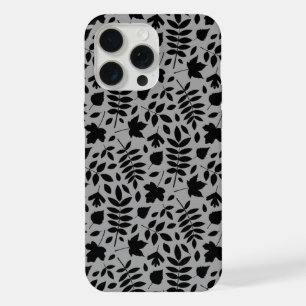Motif de feuilles mortes noir sur gris