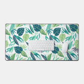 Motif de feuilles vertes et blanches (Clavier et souris)