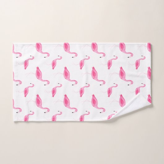 Motif de Flamant rose d'aquarelle (Serviette à main)