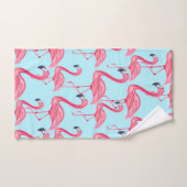 Motif de Flamant rose peint par été rose mignon (Serviette à main)