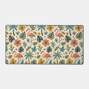 Motif de flamant tropical et de palmier