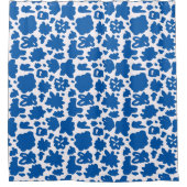 Motif de Fleur Bleu Grand rideau de douche (Devant)