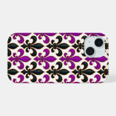 Motif de fleur de lis baroque noir violet (Verso Horizontal)