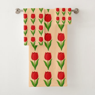 Motif de fleur de tulipe rouge moderne sur orange 