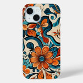 motif de fleur iPhone 15 Coque (Verso)