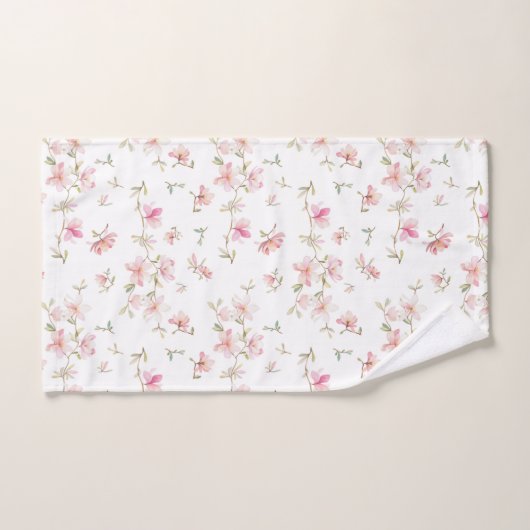 Motif de fleur rose mou d'aquarelle (Serviette à main)