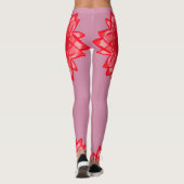 Motif de fleur rouge votre legging personnalisable (Dos)