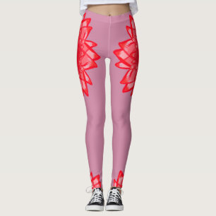 Motif de fleur rouge votre legging personnalisable