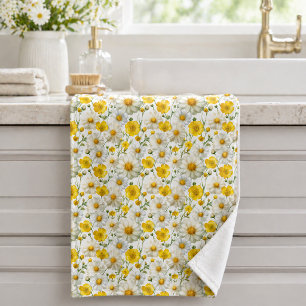 Motif de fleur sauvage à l'aquarelle jaune