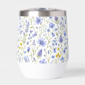 Motif de fleur sauvage aquarelle jaune bleu vert (Avant)