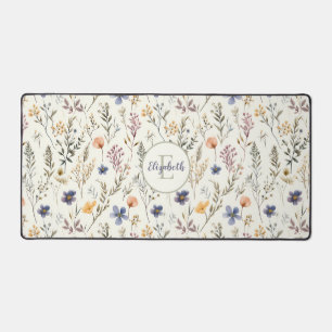 Motif de fleur sauvage Monogramme vert sauge viole