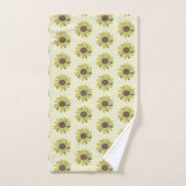 Motif de fleur simple tournesol marron vert jaune (Serviette à main)