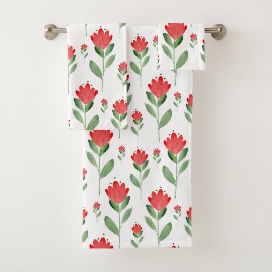 Motif de fleurs Abstrait couleur rouge (En situation)