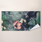 motif de fleurs abstrait transparent sur fond de m (Serviette de bain)