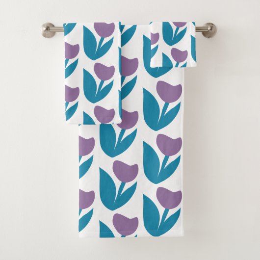 Motif de fleurs Abstrait violet et bleu (En situation)