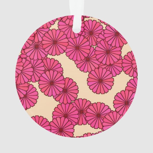 Motif de fleurs Art Déco - rose profond et pêche (dos)