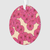Motif de fleurs Art Déco - rose profond et pêche (devant)