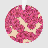 Motif de fleurs Art Déco - rose profond et pêche (devant)