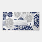 Motif de fleurs bleu gris de la marine moderne (Clavier et souris)