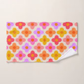 Motif de fleurs coloré rétro hippie Mod (Serviette à main)