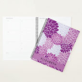 Motif De Fleurs, Dahlia Violet, Votre Nom (Devant avec enveloppe)