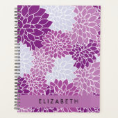 Motif De Fleurs, Dahlia Violet, Votre Nom (Devant)