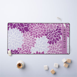 Motif De Fleurs, Dahlia Violet, Votre Nom