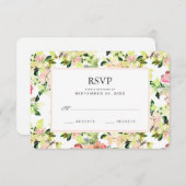 Motif de fleurs d'aquarelle rose - Mariage RSVP (Devant / Derrière)