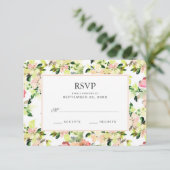 Motif de fleurs d'aquarelle rose - Mariage RSVP (Debout devant)